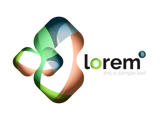 Abstract geometric logo created with overlapping smooth shapes