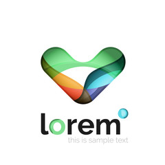 Geometric abstract business icon template, smooth shape