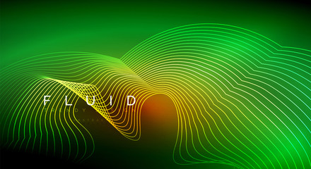 Digital flowing wave particles abstract background