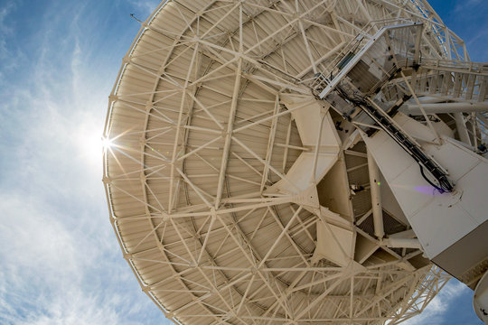 Close up of a satellite from underneath