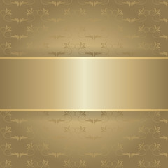 Golden vintage background with pattern ornaments.