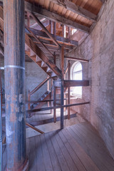 stairway to the top of a disused water tower