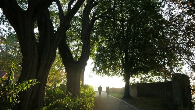 World war one in Belgium: Ypres today, autumn around the ramparts walking path