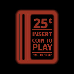 Arcade Machine Insert Coin Slot. Vector illustration.