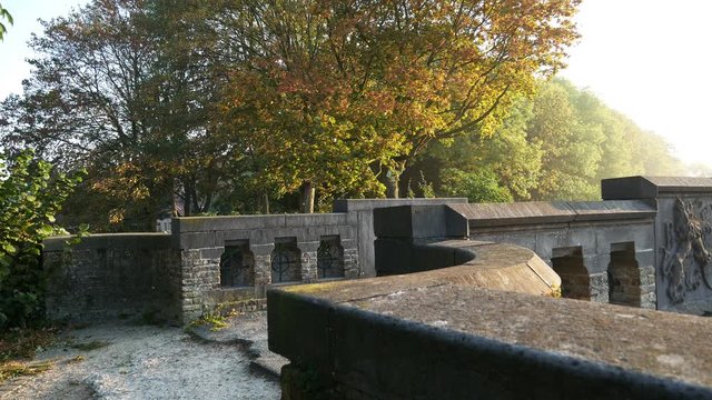 World war one in Belgium: Ypres today, autumn around the ramparts walking path