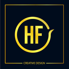 Initial Letter HF Logo Template Design Vector Illustrator