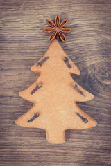 Vintage photo, Gingerbreads in shape of christmas tree