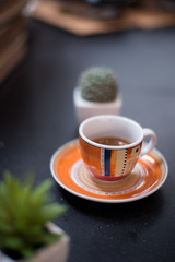 lazy day and black coffee in thailand cafe