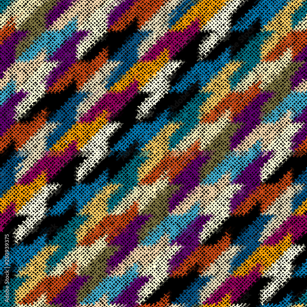 Aufkleber Seamless pattern. Imitation of a texture of rough canvas. Vector image.