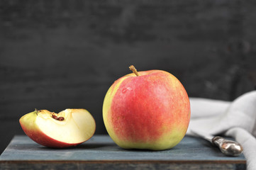 Apple whole and cut into slices