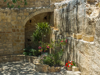 Fototapeta na wymiar The Garden Tomb, site of pilgrimage in Jerusalem, Israel