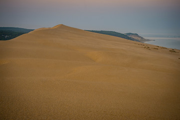 Fototapeta na wymiar Dune of Pilat, France. the largest sandy desert in Europe
