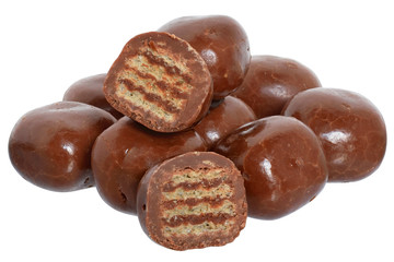 Chocolate balls isolated