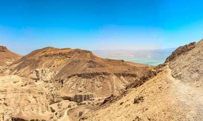 view of the red desert in israel