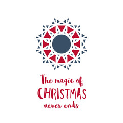 Christmas greeting card with geometric ornament and text