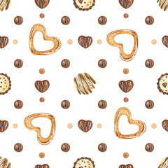 Sweet Valentine pattern with chocolate and cookie