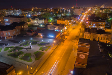 Night city from air