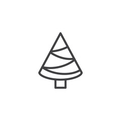 Christmas tree outline icon. linear style sign for mobile concept and web design. xmas tree simple line vector icon. Symbol, logo illustration. Pixel perfect vector graphics