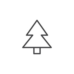 Xmas tree outline icon. linear style sign for mobile concept and web design. Conifer tree line vector icon. Spruce symbol, logo illustration. Pixel perfect vector graphics