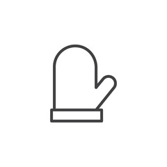 Winter mitten outline icon. linear style sign for mobile concept and web design. Gloves simple line vector icon. Symbol, logo illustration. Pixel perfect vector graphics