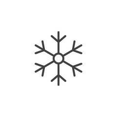Snowflake outline icon. linear style sign for mobile concept and web design. Christmas decoration simple line vector icon. Winter symbol, logo illustration. Pixel perfect vector graphics
