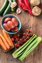 Various raw vegetables