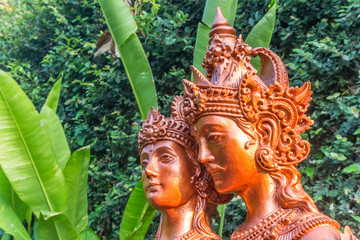 Indonesian religious statue in the jungle