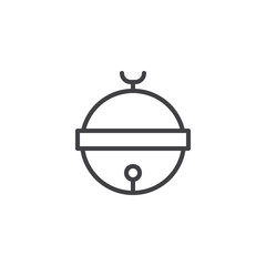 Christmas Bell outline icon. linear style sign for mobile concept and web design. simple line vector icon. Symbol, logo illustration. Pixel perfect vector graphics