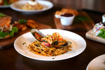 Seafood pasta Spaghetti with Clams
