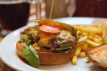 Burger and French Fries