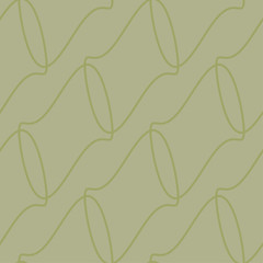 Geometric ornament. Olive green seamless pattern