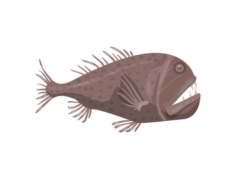 recommend clip art: Flat vector icon of piranha fish. Predatory sea animal. Marine creature. Sea and ocean life theme