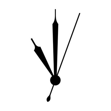 Hour, minute and second hands of a clock