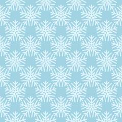 Snowflakes. Seamless pattern. Blue and white winter ornament