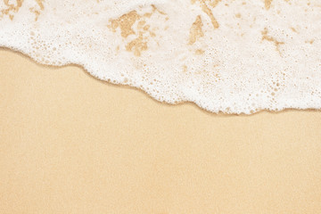 Fototapeta na wymiar Sea foamy wave on the sand