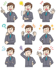 ビジネスマンのイラスト（セット）