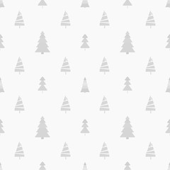 Seamless pattern with chrismas trees. Geometric background. Monochrome texture. Abstract geometric wallpaper. Doodle for design