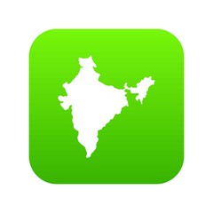 Indian map icon digital green for any design isolated on white vector illustration