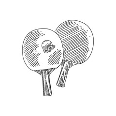 Table Tennis ball and bat Drawing