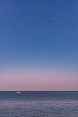 Perfect on blue sky over ocean background.