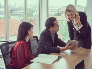 business people in meeting room,Businessman explaining new business ideas