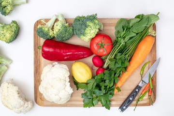 Organic healtyy food concept  of fresh colorful vegetables