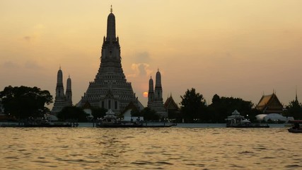 Wat Arun Temple at sunset in bangkok Thailand. Wat Arun is among the best known of Thailand's landmarks