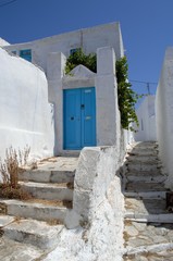 Traditional door in Amorgos, cyclades islands, Greece