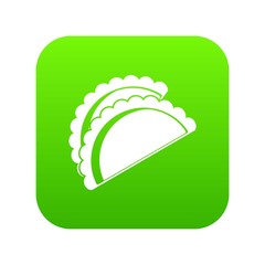 Empanadas de pollo icon digital green for any design isolated on white vector illustration