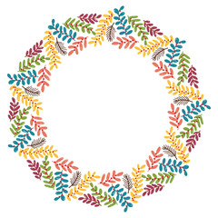 Christmas Wreath with Round Frame for Cards Design Vector Layout with Copyspace Can be use for Decorative Kit, Invitations, Greeting Cards, Blogs, Posters, Merry Christmas and Happy New Year.