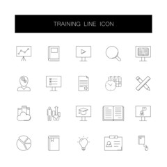 Line icons set. Training pack. Vector illustration	