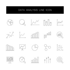Line icons set. Data analysis pack. Vector illustration	