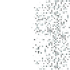 Grey White Background. Circles background. Random Dots. Grey and White shades. Grey background for your design. Digital. Mosaic effect. Halftone vector.