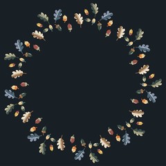 Christmas Wreath with Round Frame for Cards Design Vector Layout with Copyspace Can be use for Decorative Kit, Invitations, Greeting Cards, Blogs, Posters, Merry Christmas and Happy New Year.